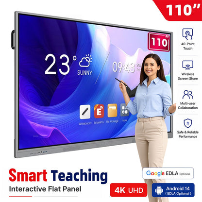 ZhiYu 110 Inch Smart Board 4K Interactive Flat Panel | Android & Windows Dual System