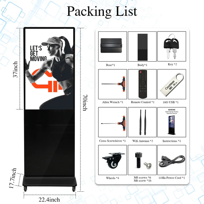 ZhiYu 50'' Digital Signage Interactive Touchscreen Display Kiosk