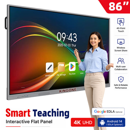 ZhiYu 86 Inch Smart Board 4K Interactive Flat Panel | Android 14 & Windows 10